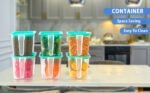 Anubhav Janni Refrigerator Storage Boxes Fridge Organizer with Handle Airtight Lid Removable Drain Basket Fruits Keep Fresh Jars Stackable Lids and Handles Vegetables Pantry (Pack Of Pcs) - Image 5