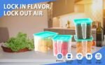 Anubhav Janni Refrigerator Storage Boxes Fridge Organizer with Handle Airtight Lid Removable Drain Basket Fruits Keep Fresh Jars Stackable Lids and Handles Vegetables Pantry (Pack Of Pcs) - Image 6