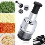 Anubhav Janni Onion Garlic Hand Press Chopper Manual Stainless Steel Food Chopper Crusher Handheld Vegetable Cutter Masher Dicer for Kitchen Use Mincer with Plastic Body  (Pack Of 1 Pcs)