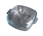 Anubhav Janni Caserolle Square 1.6 Ltr Glass Casserole Dish with Lid Oven Safe Handles Borosilicate Bowl for Cooking Baking Serving Mixing Storing Microwave Kitchen Dining Food (Pack Of 1 Pcs)