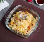 Anubhav Janni Caserolle Square 1.6 Ltr Glass Casserole Dish with Lid Oven Safe Handles Borosilicate Bowl for Cooking Baking Serving Mixing Storing Microwave Kitchen Dining Food (Pack Of 1 Pcs) - Image 3