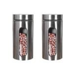 Anubhav Janni Window Canister 800ml Clear Glass Steel Window Jars for Kitchen Storage Food Spices Canister Set (Pack Of 1 pcs) - Image 4