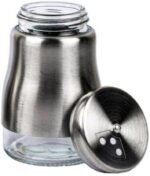 Anubhav Janni Glass Spice Jar Set Salt and Pepper Shakers with 3 Adjustable Pour Holes Tray for Container Stainles Steel Outer Layer Internal Durable Granular Seasoning Pickle(Set of 2 Pcs) - Image 4
