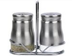 Anubhav Janni Glass Spice Jar Set Salt and Pepper Shakers with 3 Adjustable Pour Holes Tray for Container Stainles Steel Outer Layer Internal Durable Granular Seasoning Pickle(Set of 2 Pcs) - Image 5