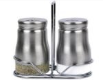 Anubhav Janni Glass Spice Jar Set Salt and Pepper Shakers with 3 Adjustable Pour Holes Tray for Container Stainles Steel Outer Layer Internal Durable Granular Seasoning Pickle(Set of 2 Pcs) - Image 7