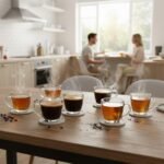 Anubhav Janni Square Tea Cup 195ml Glass Set Modern Drinkware Coffee Chai Hot Beverages Durable Reusable Home Office Cafe Premium Mug Transparent Textured Dots Crystal Pattern (Pack Of 6pcs) - Image 7