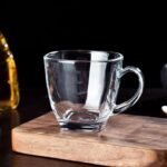 Anubhav Janni Square Tea Cup 195ml Glass Set Modern Drinkware Coffee Chai Hot Beverages Durable Reusable Home Office Cafe Premium Mug Transparent Textured Dots Crystal Pattern (Pack Of 6pcs) - Image 8