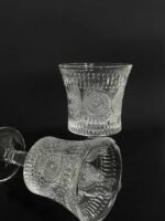 Anubhav Janni Crystal Brandy Shot Glass 55 Ml Goblet Drinking Set Embossed Pattern Stem Base Romantic Vintage Glassware Charming Cocktail Glasses Mixed Drink Bars Restaurants (Pack Of 6 Pcs) - Image 3