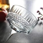 Anubhav Janni Wine Glass Soga 320ml Crystal Cocktail Coupe Glasses Vintage Fluted Design Champagne Saucers with Diamond Pattern (Pack Of 4 Pcs) - Image 5