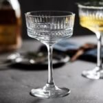 Anubhav Janni Wine Glass Soga 320ml Crystal Cocktail Coupe Glasses Vintage Fluted Design Champagne Saucers with Diamond Pattern (Pack Of 4 Pcs) - Image 7