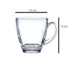 Anubhav Janni Tea Cup 190 Ml Square Glass Coffee Mug Cups Transparent Set for Green Lemon Milk Hot Cold Drinks Crystal Clear Toughened with Handle Cappuccino Latte hot and (Pack Of 6 Pcs) - Image 4