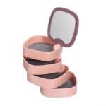 Anubhav Janni 4 Layer Plastic Rotating Jewelry Organizer Box with Mirror in Lid 360 Degree Creative Storage For Earrings Ring Bracelet Lipstick ( pack of 1 )