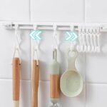 Anubhav Janni Kitchen Cabinet Wall Sliding Hook Rail Hanging Mounted Hanger Multifunctional Key 10 Hooks  Kitchen Bathroom Cabinet Bedroom Under Utensils Bathroom Organization (Pack Of 1 Pcs) - Image 4