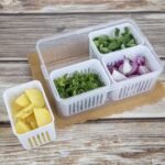 Anubhav Janni 4 Grid Fridge Storage Container Box  Drain Tray Freezer Vegetables Fruits Kitchen Pantry Vegetable Boxes Organiser Containers Kitchen Box Containers Boxes (Pack Of 1 Pcs) - Image 2