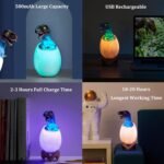Anubhav Janni 3D Dinosaur Night Light for Kids 16 Colors Changing Lamp with Remote and Touch Control Dimmable USB Rechargeable Bedroom Decor Aesthetic Bedside Boys Girls ( pack of 1 ) - Image 6