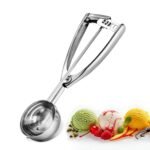 Anubhav Janni Ice Cream Scoop Serving Scooper with Trigger Release Diameter Release Stainless Steel Round for Cream Rice Desserts Food (Pack Of 1 Pcs)