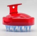 Anubhav Janni Shampoo Brush Head Massager Hair Scalp Massage Soft Silicone Bristles Care and Remove Dandruff Growth Deep Cleaning Body Washing Transparent Shower Comb Scrubber (Pack Of 1 Pcs) - Image 2