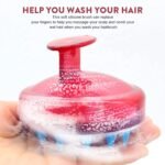 Anubhav Janni Shampoo Brush Head Massager Hair Scalp Massage Soft Silicone Bristles Care and Remove Dandruff Growth Deep Cleaning Body Washing Transparent Shower Comb Scrubber (Pack Of 1 Pcs) - Image 5