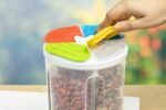 Anubhav Janni 4 Sections Flower Container Food Storage Cereal Kitchen Box Space Saving Durable Plastic Grocery with Lid Box Jar Air Tight Food Grain Dispenser for Jar (Pack Of 1 Pcs) - Image 2