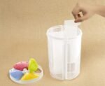 Anubhav Janni 4 Sections Flower Container Food Storage Cereal Kitchen Box Space Saving Durable Plastic Grocery with Lid Box Jar Air Tight Food Grain Dispenser for Jar (Pack Of 1 Pcs) - Image 4