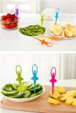 Anubhav Janni Dancing Doll Fruit Fork Set With Stand With Stand Cutlery Fun Practical Reusable Easy to Use (Multicolor) (Pack of 6) - Image 5