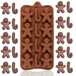 Anubhav Janni 12 Cavity Christmas Design Shape Chocolate Mold Silicone Mould Non Stick Candy With Holiday Designs Reusable Ice Cream Jelly Valentines Day Birthday (Pack Of 1 Pcs)