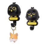 Anubhav Janni Owl Shape Wall Key Holder Decorative Wooden Rack with Hooks Stylish Wall-Mounted Organizer for Entryway Hallway Office Hook Sticker Hanging ( pack of 1 )