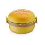 Anubhav Janni Burger Shape Lunch Box For Kids Tiffin Plastic French Fries Sharpener Boys Double Layer With Spoons Perfect Salads Sandwiches Travel Kids Box School (Pack Of 1 Pcs) - Image 2