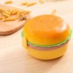Anubhav Janni Burger Shape Lunch Box For Kids Tiffin Plastic French Fries Sharpener Boys Double Layer With Spoons Perfect Salads Sandwiches Travel Kids Box School (Pack Of 1 Pcs) - Image 4