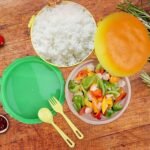 Anubhav Janni Burger Shape Lunch Box For Kids Tiffin Plastic French Fries Sharpener Boys Double Layer With Spoons Perfect Salads Sandwiches Travel Kids Box School (Pack Of 1 Pcs) - Image 6