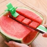 Anubhav Janni Watermelon Cutter Slicer Stainless Steel Fruit Tongs Melon Cuber Fun Kitchen Home Party Cutter Kid Safe Kitchen Picnic Summer Snacking (Pack Of 1 Pcs) - Image 2