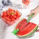 Anubhav Janni Watermelon Cutter Slicer Stainless Steel Fruit Tongs Melon Cuber Fun Kitchen Home Party Cutter Kid Safe Kitchen Picnic Summer Snacking (Pack Of 1 Pcs) - Image 3