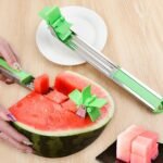 Anubhav Janni Watermelon Cutter Slicer Stainless Steel Fruit Tongs Melon Cuber Fun Kitchen Home Party Cutter Kid Safe Kitchen Picnic Summer Snacking (Pack Of 1 Pcs) - Image 4
