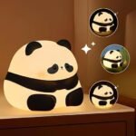 Anubhav Janni Panda Night Light for Babies and Kids Soft Silicone Rechargeable LED Touch Bedside Lamp Cute Animal Sleep Light for Nursery Kids Baby Feeding Comfort Lamp ( pack of 1 ) - Image 2