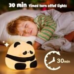 Anubhav Janni Panda Night Light for Babies and Kids Soft Silicone Rechargeable LED Touch Bedside Lamp Cute Animal Sleep Light for Nursery Kids Baby Feeding Comfort Lamp ( pack of 1 ) - Image 3