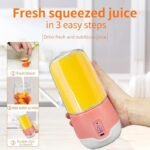 Anubhav Janni Portable Juice Blender Personal Fruit Smoothie Baby Food Mixing Machine with Updated Superb Rechargeable Mini Electric Bottle Grinder Mixer Juices Shakes (Pack Of 1 Pcs) - Image 5