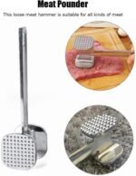 Anubhav Janni Meat Hammer Professional 2 Sided Smashing Press One Side Pyramid Textured And Other Plain Use Chicken Meat (Pack Of 1 Pcs) - Image 9