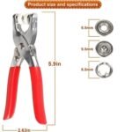 Anubhav Janni Silver Button Snap With Pilers Fastener Kit with Pliers Tool Metal Press Stud Buttons for Clothes Leather Bags Studs Heavy Duty Jeans Jackets (Pack Of 1 Pcs) - Image 3