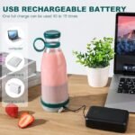 Anubhav Janni Portable Cup Juicer Bottle Mini Wireless Personal Size Blender for Smoothies and Shakes with 4 Blades USB Rechargeable Cups For Home Travel Gym Office Fruits (Pack Of 1 Pcs) - Image 5