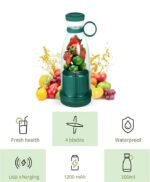 Anubhav Janni Portable Cup Juicer Bottle Mini Wireless Personal Size Blender for Smoothies and Shakes with 4 Blades USB Rechargeable Cups For Home Travel Gym Office Fruits (Pack Of 1 Pcs) - Image 7