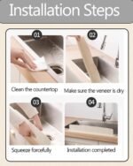 Anubhav Janni Silicone Sink Splash Guard for Kitchen And Bathroom Strong Countertop Plate Bathroom Basin Easy To Clean Cut To Fit Edge Protector (Pack Of 2 Pcs) - Image 4