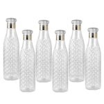 Anubhav Janni Diamond Water Bottle Plastic Fridge Crystal Cap Bottles for Kitchen Home Office School And Travel Gym Yoga (Pack Of 4 Pcs)