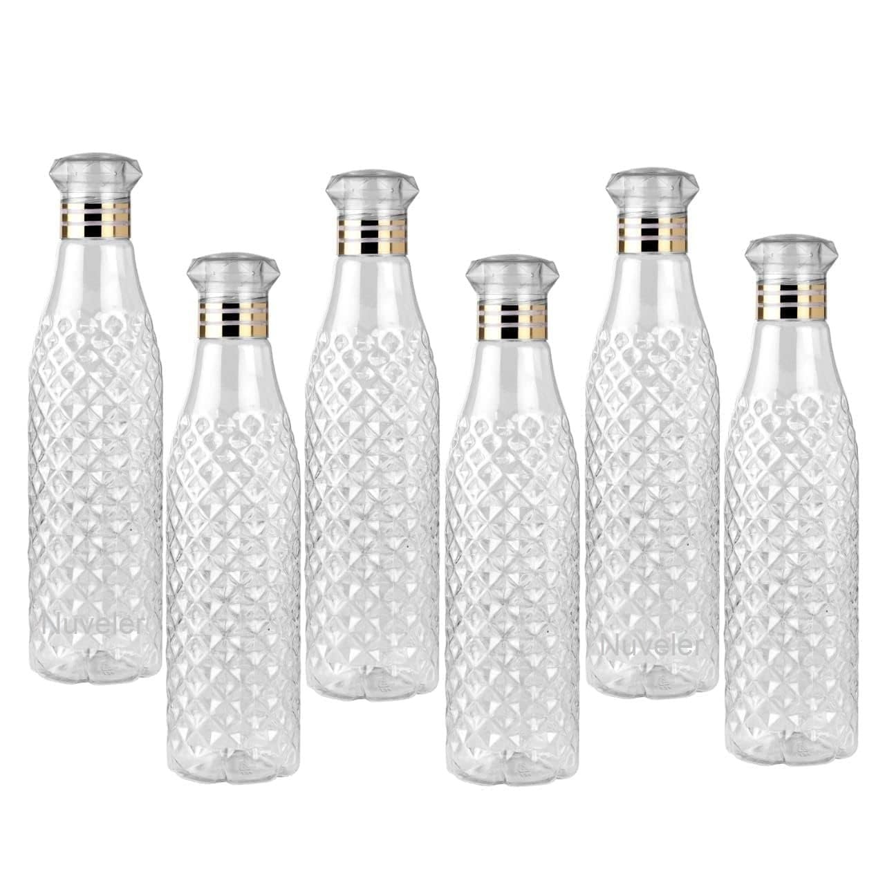 Anubhav Janni Diamond Water Bottle Plastic Fridge Crystal Cap Bottles for Kitchen Home Office School And Travel Gym Yoga (Pack Of 4 Pcs) Anubhav Janni Diamond Water Bottle Plastic Fridge Crystal Cap Bottles for Kitchen Home Office School And Travel Gym Yoga (Pack Of 4 Pcs) - Image 1
