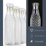 Anubhav Janni Diamond Water Bottle Plastic Fridge Crystal Cap Bottles for Kitchen Home Office School And Travel Gym Yoga (Pack Of 4 Pcs) - Image 2