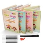 Anubhav Janni Sank Magic Practice Copybook (4 BOOK +1 PEN + 10 REFILL) Number Tracing Book for Preschoolers with Pen Magic calligraphy books for kids Reusable Writing Tool ( pack of 1 )