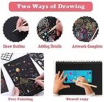 Anubhav Janni Scratch Art Books for Kids Rainbow Magic Paper Black it Off Crafts Notes Boards Sheet with Wooden Stylus (Pack of 1) - Image 3
