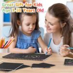 Anubhav Janni Scratch Art Books for Kids Rainbow Magic Paper Black it Off Crafts Notes Boards Sheet with Wooden Stylus (Pack of 1) - Image 8