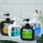 Anubhav Janni Square Liquid Dispenser Modern Soap Bottle Refillable Pump For Soap Shampoo Bathroom With Pump Bottle Reusable Handwash Wash Basin Home (Pack Of 1 Pcs) - Image 2