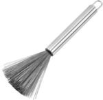 Anubhav Janni Multipurpose Stainless Steel Pots Pans Cleaning Brush Kitchen Pots Pan with Non Slip Handle Hook for Dishes Sink Scrubbing Long Handle And Pot Brush Cleaning (Pack Of 1 Pcs)