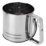 Anubhav Janni Steel Baking Flour Sifter Stainless Double Layer Manual Sifter Sieve Cup Strainer Sugar Powder Shaker Strainer Hand Kitchen Cooking Tool Handheld Fine Mesh Round (Pack Of 1 Pcs)
